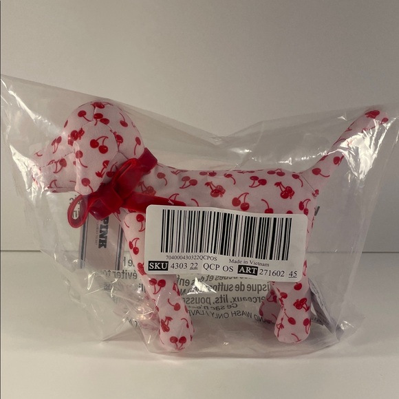 PINK Victoria's Secret Cherry Dog Plush - Picture 1 of 4